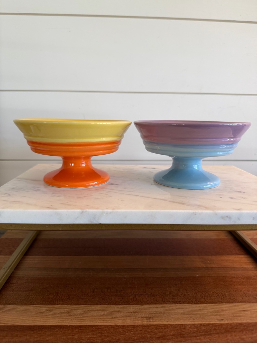 TRISA Stoneware Sherbet Dessert Pedestal Bowls set of 2